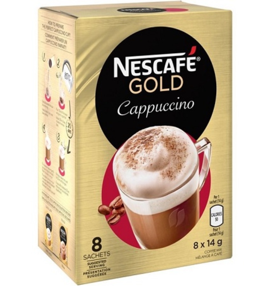 coffee gold cappucino instant coffee 8x17g nescafe