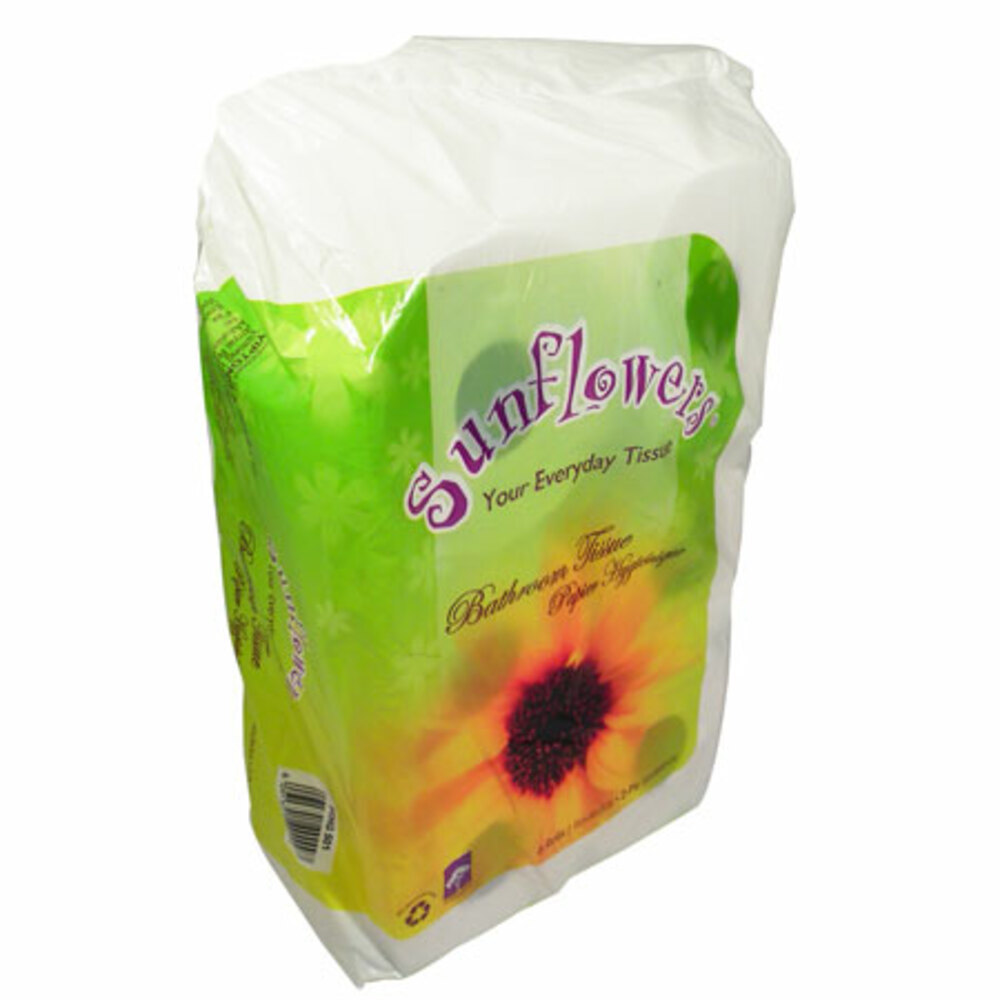 toilet tissue rolls w100mm 2 ply [pk 6] sunflowers
