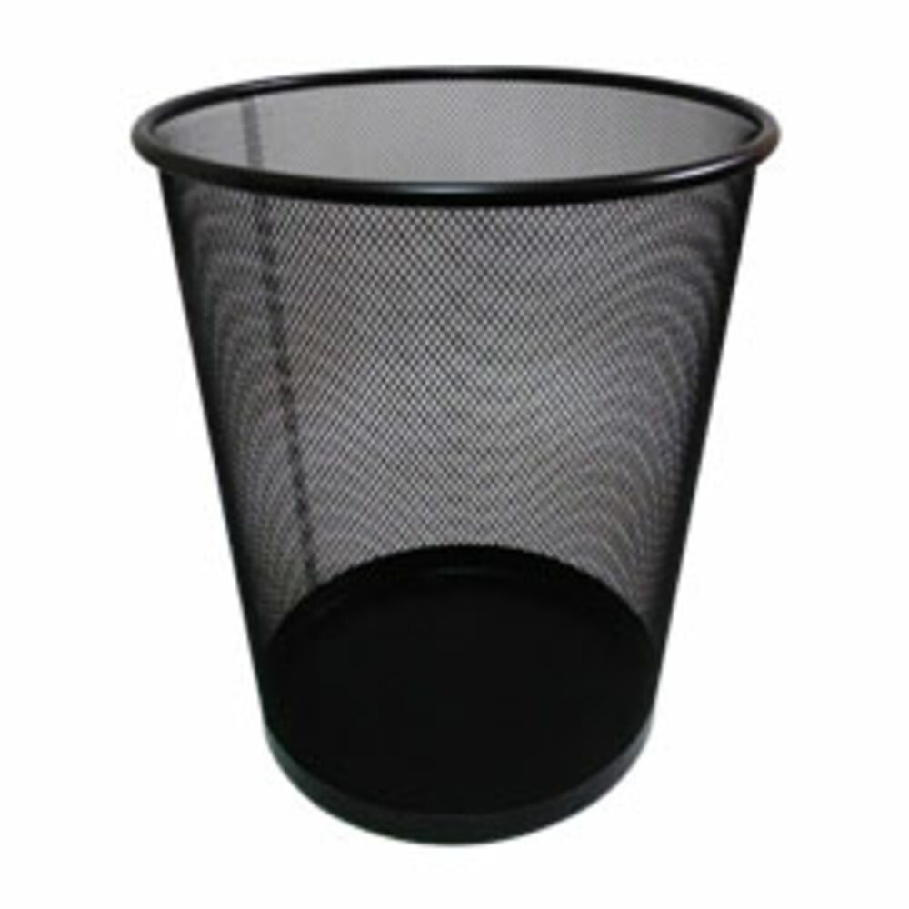 waste paper basket bin metal ref e9189 ã˜295xh345mm black deli