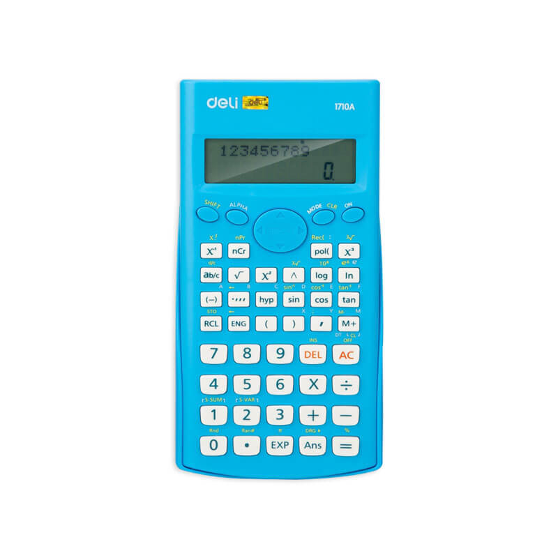 scientific calculator 12 digits ref e1710 w84xd168mm with slide-on hard case deli