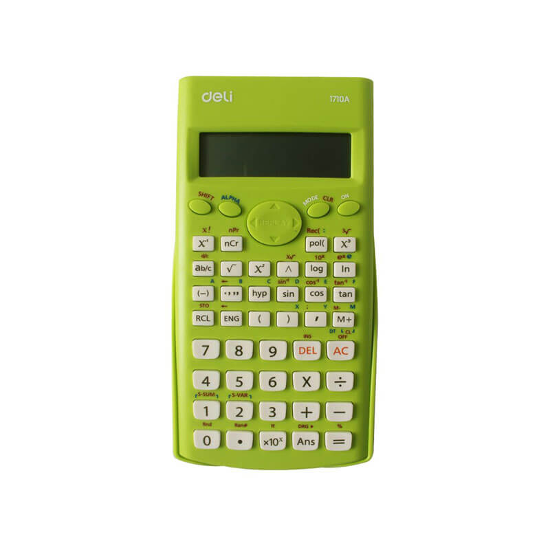 scientific calculator 12 digits ref e1710 w84xd168mm with slide-on hard case deli