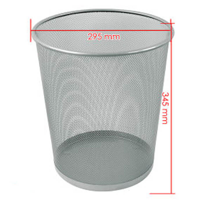 Waste Paper Basket Metal Ref 65001, Silver [Dia: 295*345], Foska