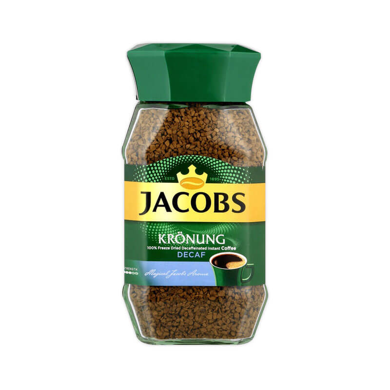 coffee glass jar, decaffeinated instant cofee, 200g, jacobs