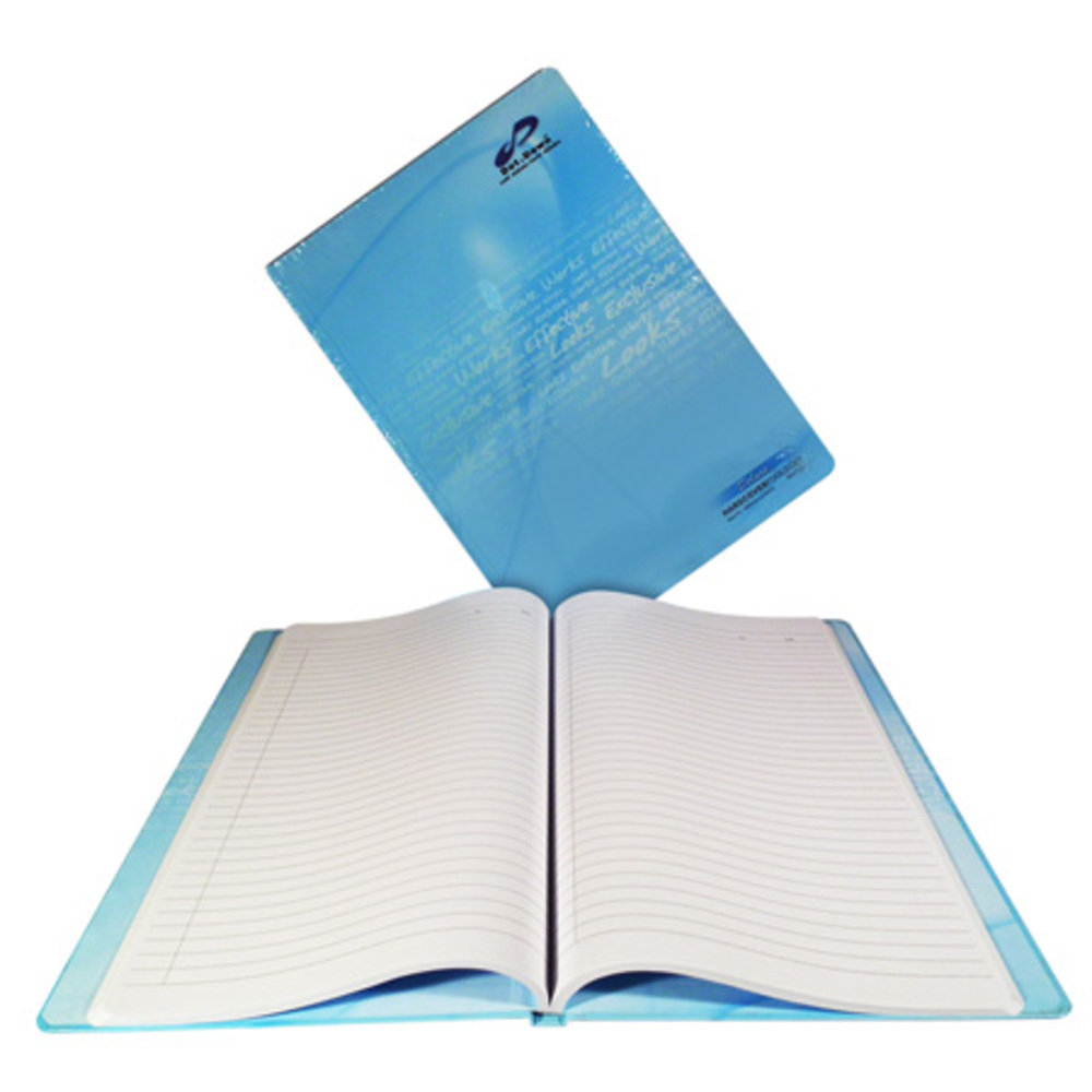 hard cover foolscap book deluxe ref dd2604-200 f4 (w210xd330mm) 120 pages ruled blue cover dot down