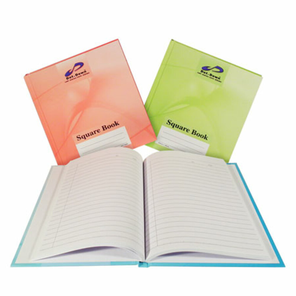 Hard Cover Square Book Ref DD2103-200, 205*160mm, 200 Sheets Ruled, Dot Down