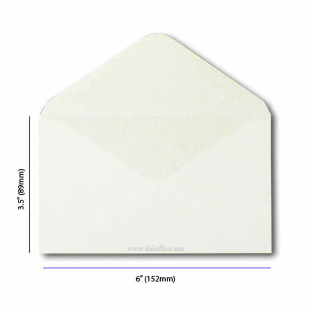 envelope white plain 6*3.5 inch p&s [pk100]