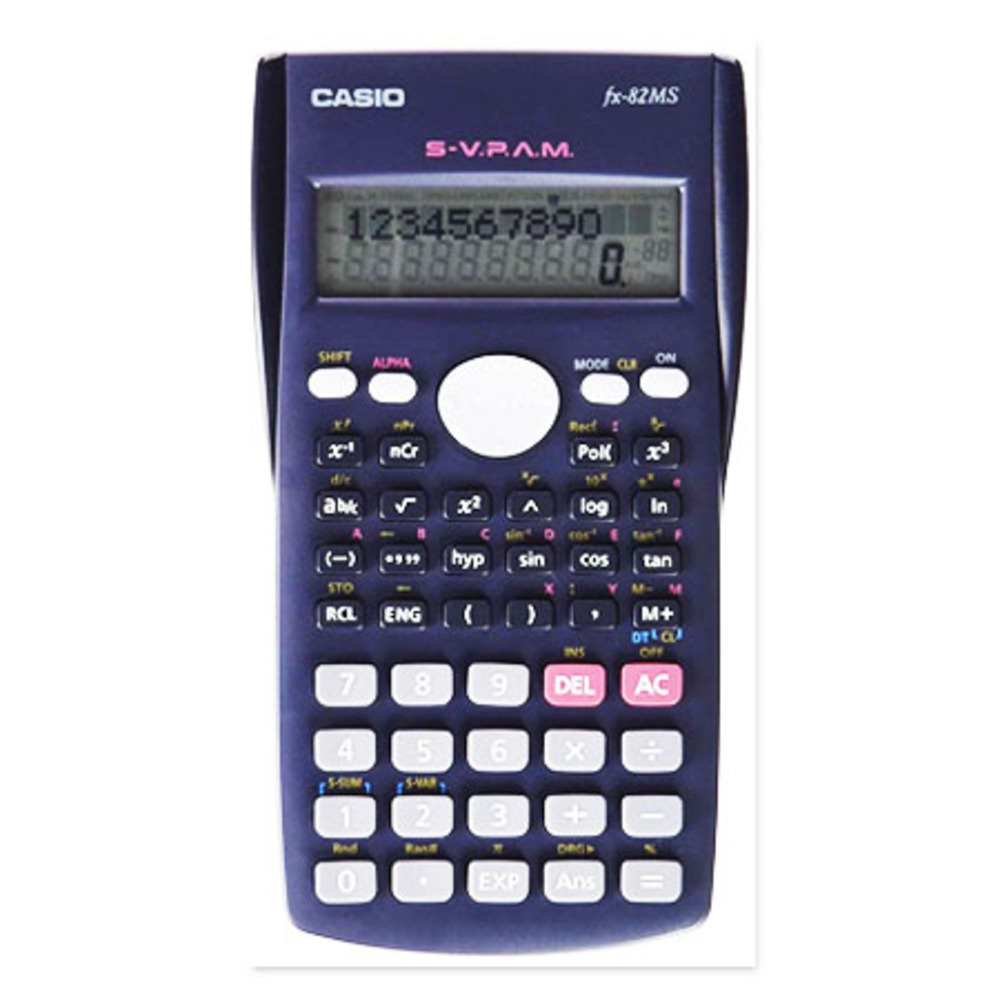 scientific calculator 12 digits ref fx-82ms w80xd155mm with slide-on hard case black casio