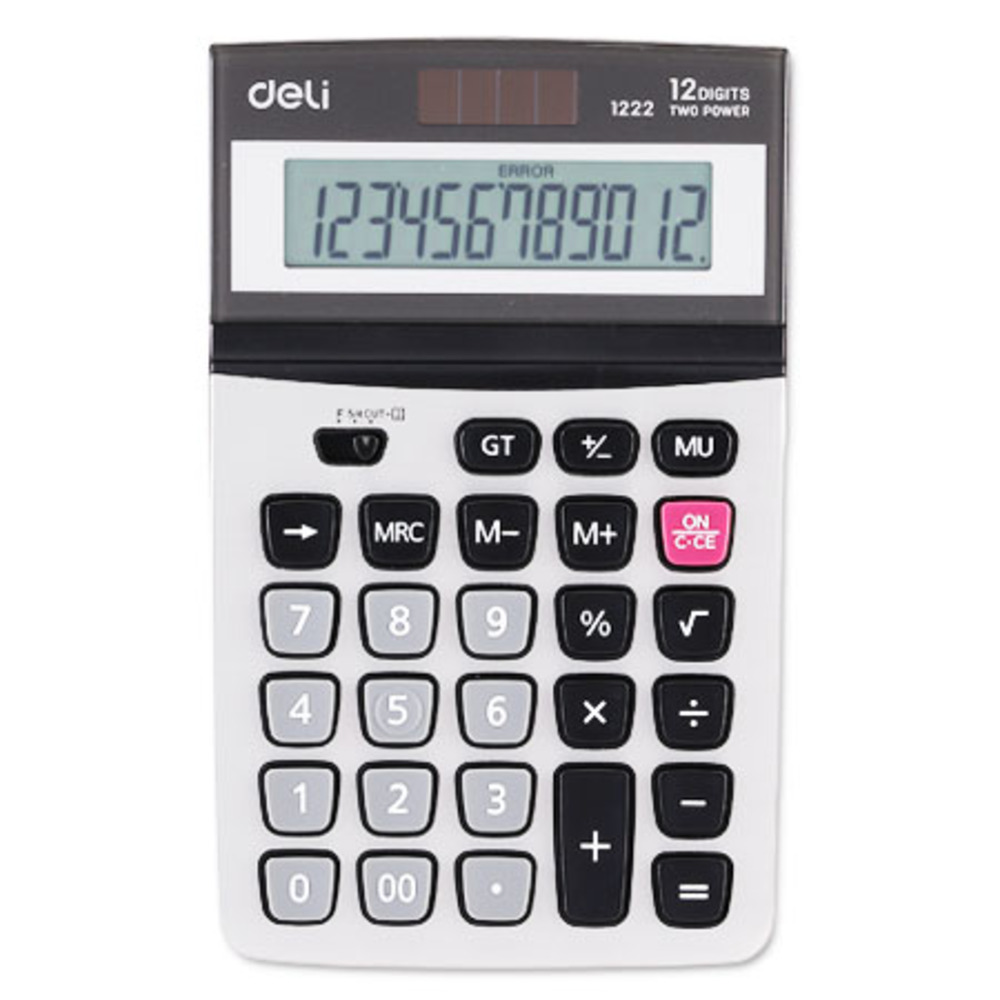 desktop calculator 12 digits ref e1222 w103xd167mm colour varies deli