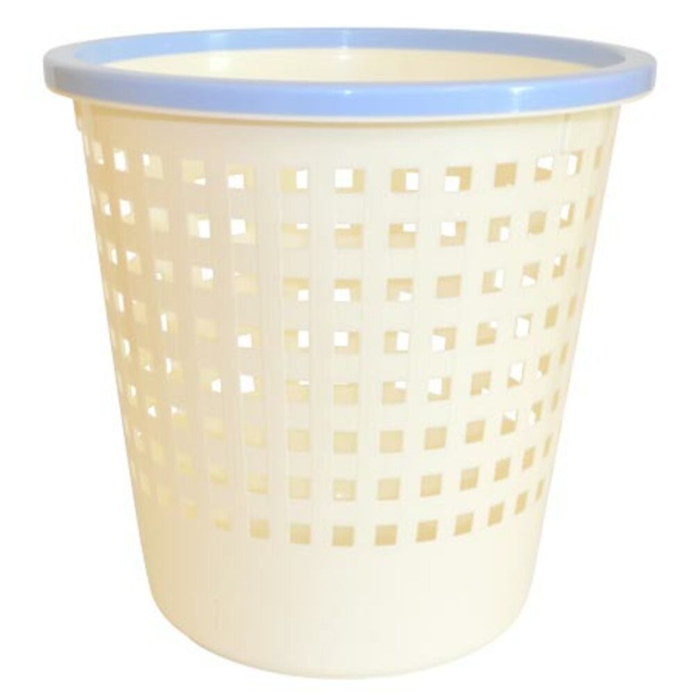 waste bin plastic ref 9554 ã˜280xh350mm white and blue top deli