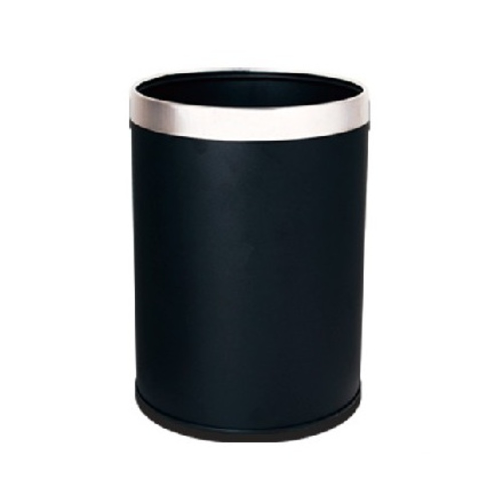 waste paper basket bin metal ref 9199 ã˜235xh290mm black deli