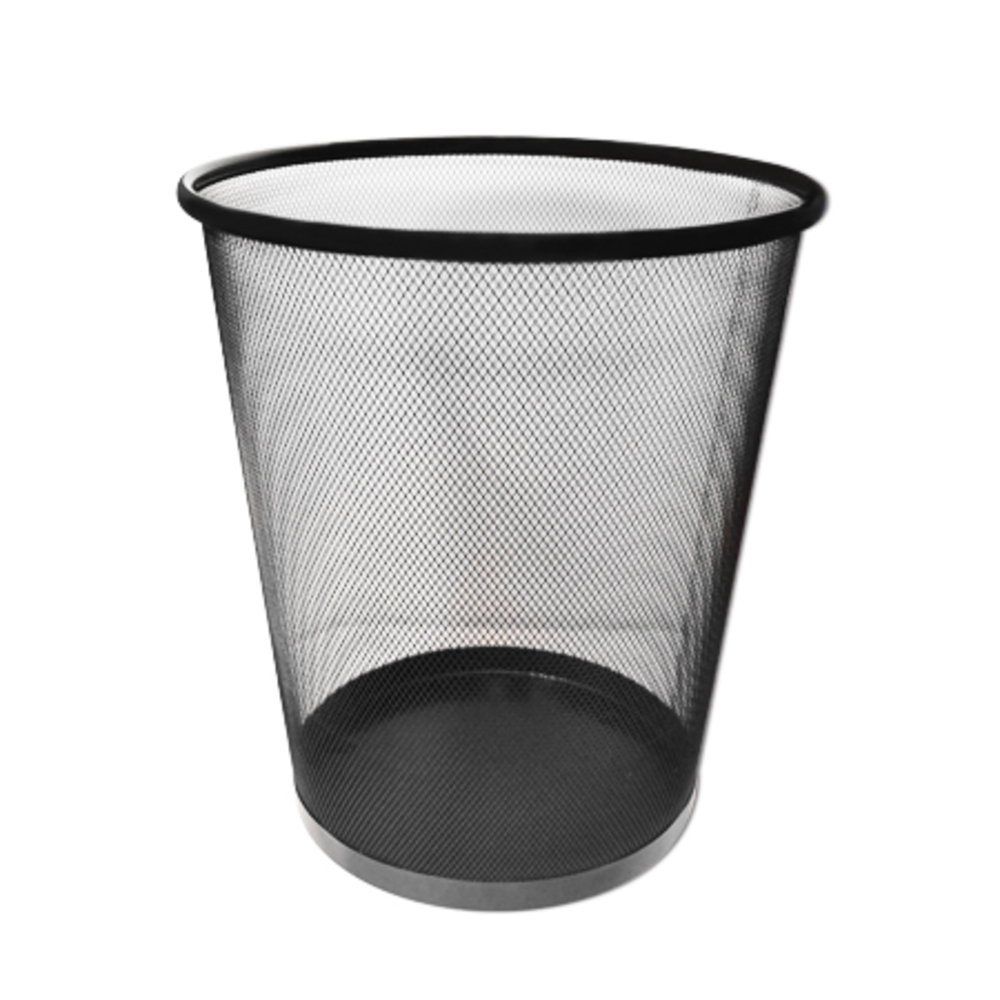 waste paper basket bin metal black/GREY small