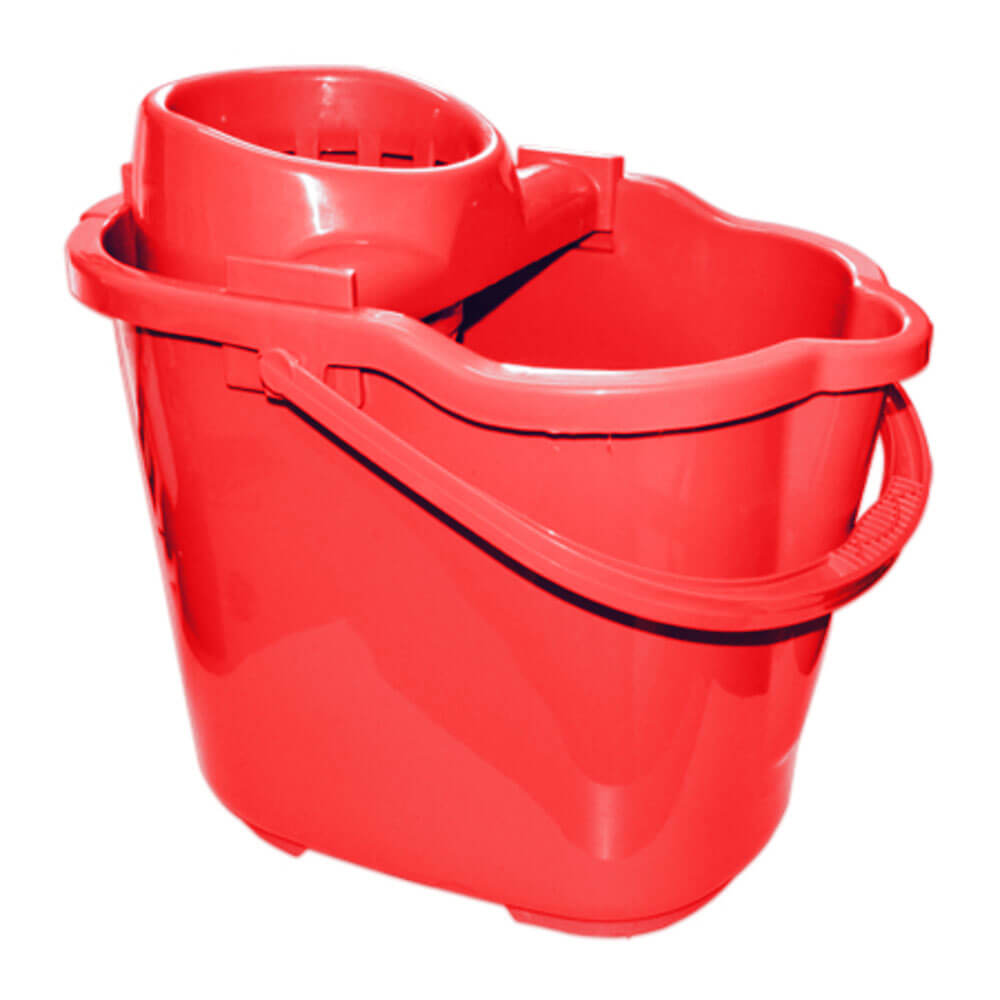 Bucket Plastic Ref QS4B, 16L With Mop Wringer, No Brand