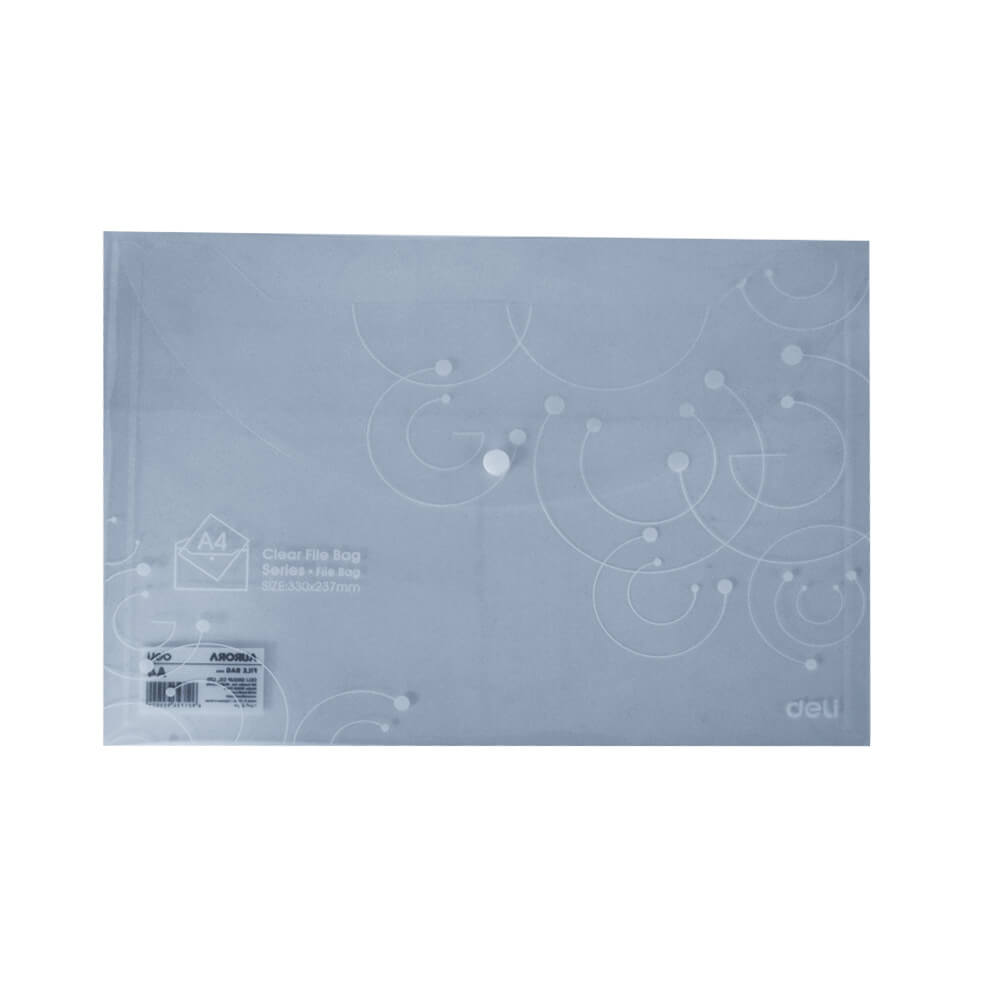 wallet file plastic Transluscent  A4 w335xd233mm with button  deli