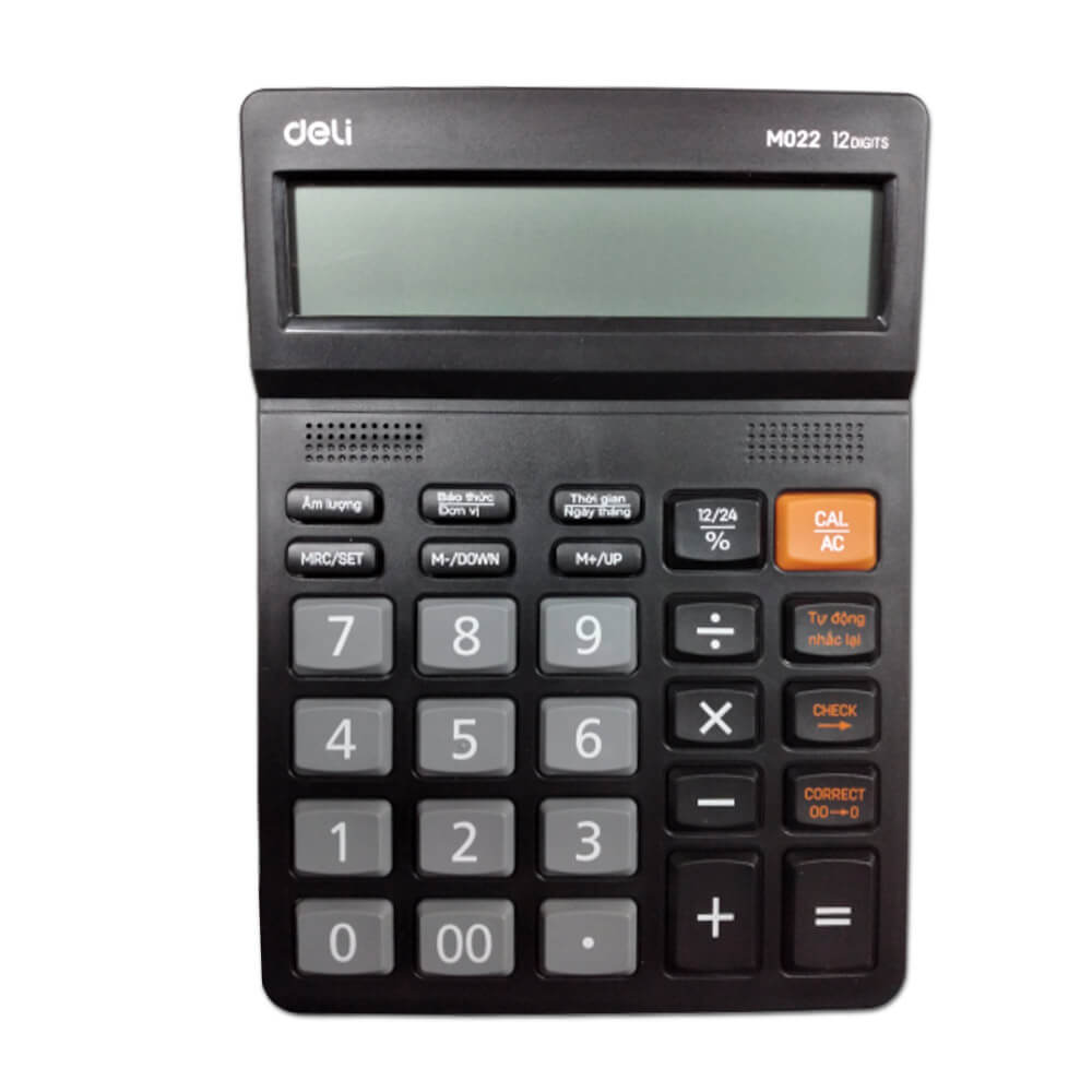 voice calculator smart 12 digits  ref m02220 w165 * d118 :120 steps check,% auto power off deli